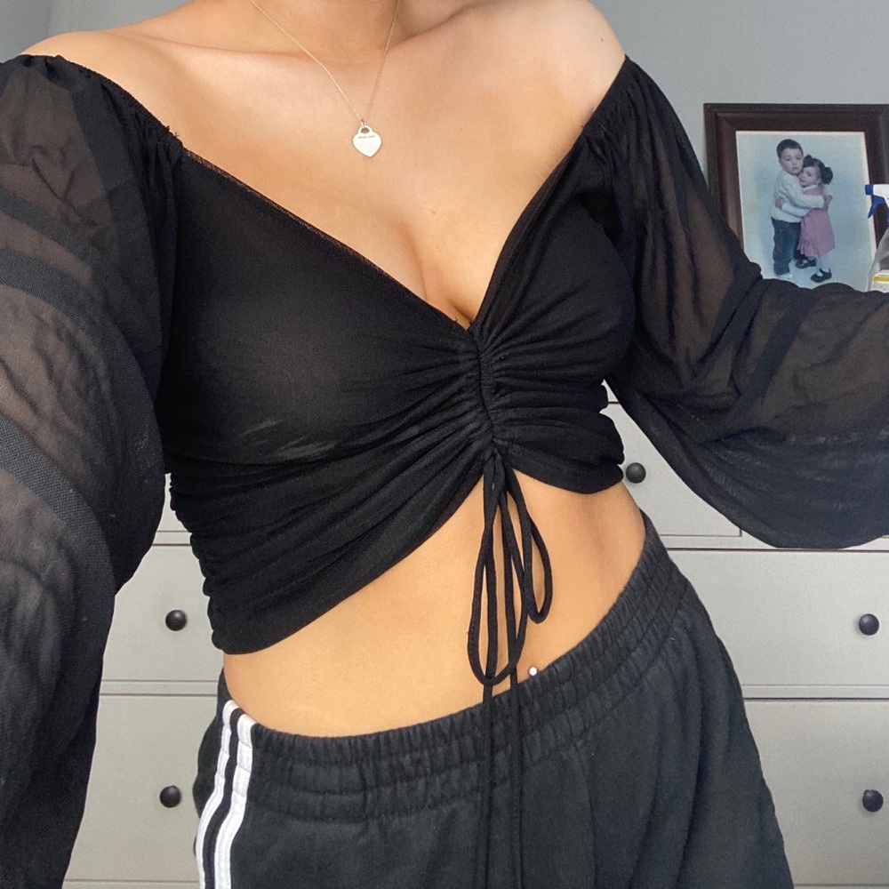 Ruby and Jenna elegant black crop top